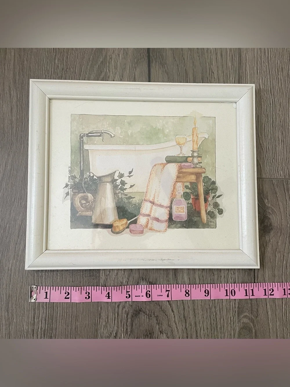 Vintage Bathroom Watercolor Paintings Prints By Diane Knott Set Of 2 Framed